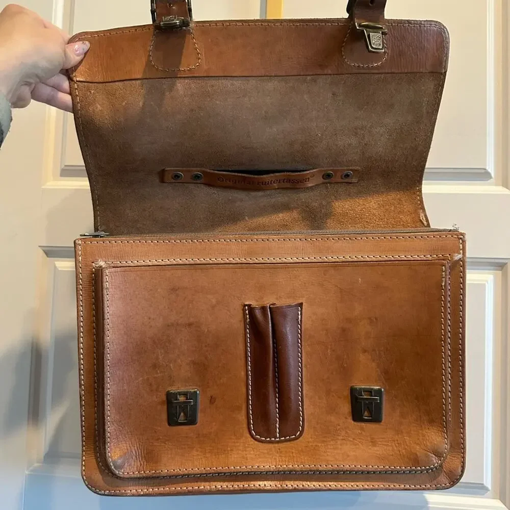 Ruitertassen Leather Satchel Messenger Bag Briefcase